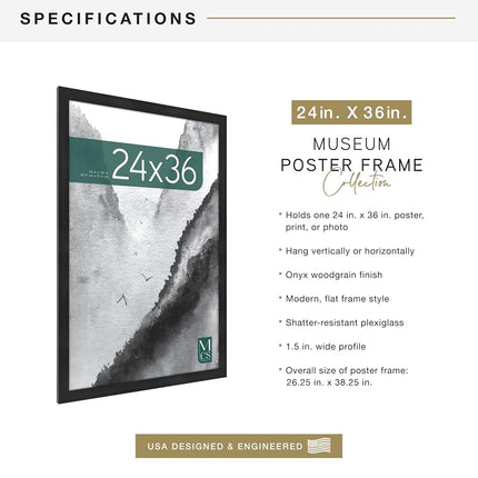 MCS Museum poster frame, 61 x 91.5 cm, onyx, 24 x 36