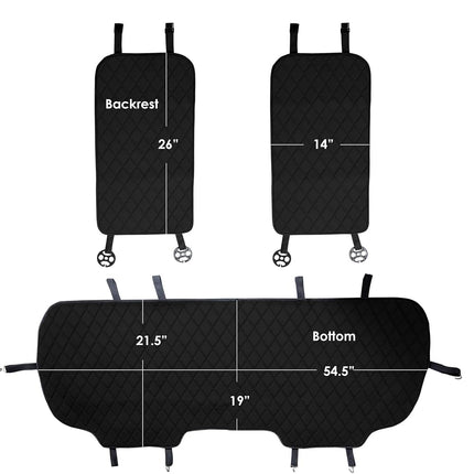 FH GROUP FH1028BLACK Universal Fit Faux Leather Rear Set Black Automotive Seat Protectors fits Most Cars, SUVs, Trucks, and Vans