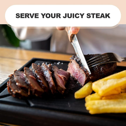 Teslyar Steak Board, Wooden BBQ Serving Platter, 30 x 20 cm