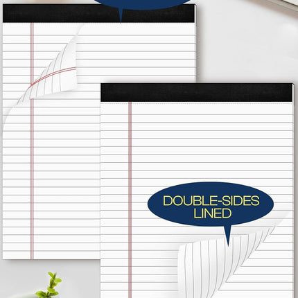 6 Pack 8.5 x 11 Legal Pads Paper Pads 8.5 x 11 White Note Pads for Work