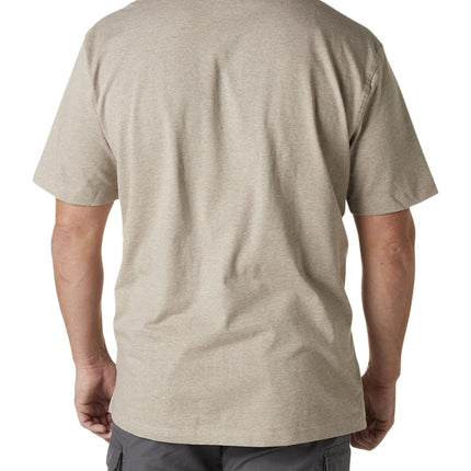 Wrangler Men's Short Sleeve Henley Shirt, Oatmeal Heather, XL