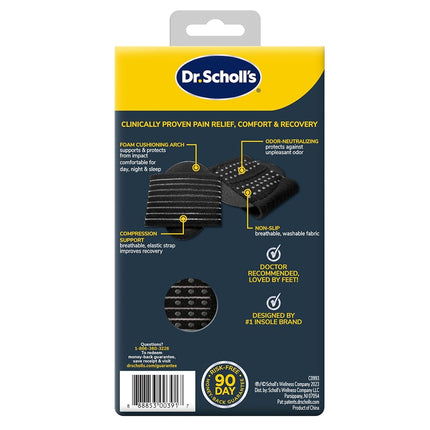Dr. Scholl's® Plantar Fasciitis & Achy Feet Relief Arch Support Sleeve, Cushioned Arch Support, Compression Band, Foam Pad Insert, Non Slip Sole, All-Day Wear Morning to Night, Unisex 1 Pair