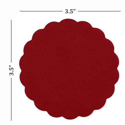 Disposable Burgundy Paper Coasters for Drinks, 3.5 Inch Round Coasters for Bar, Cocktail, Beverage, Wine Or Event, 500 Pack Bulk