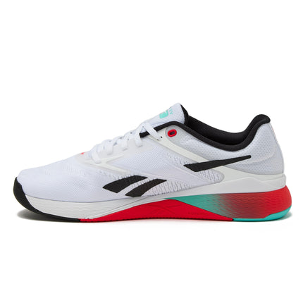 Reebok Nano X5 Mens Shoes, Cross Training and Light Running Sneakers for Men, Footwear White/Black/Energy Red, 5.5 Women/4 Men
