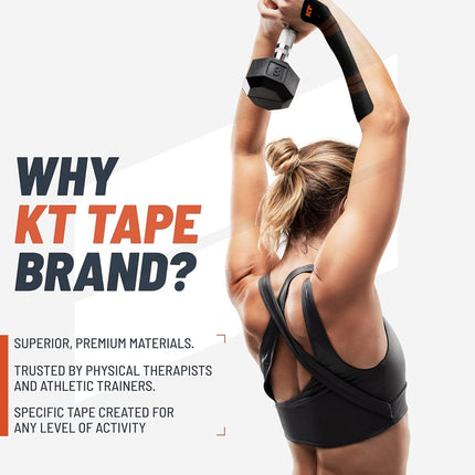 KT TAPE PRO Synthetic Elastic Kinesiology 20 Pre-Cut 10-Inch Strips Therapeutic Tape, Sonic Blue