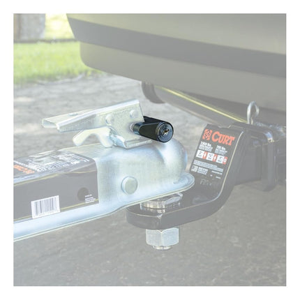 CURT 23521 Black Trailer Tongue Coupler Lock, 1/4-Inch Pin Diameter, Up to 3/4-Inch Span
