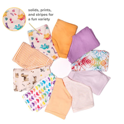 Burt's Bees Baby Toddler Girl Underwear, Organic Cotton, Pack of 5, Dino Friends, 3T