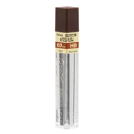 Pentel Hi-Polymer Lead Refills, HB, 0.3 mm - (Pack of 12 Tubes, 12 Leads per Tube) Gray,300-HB
