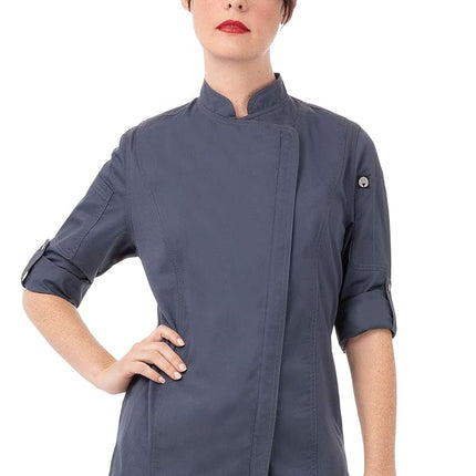 Chef Works Women's Hartford Chef Coat, Blue, Large