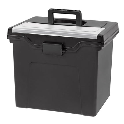 IRIS USA Plastic Office Storage File Box, Black