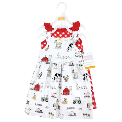 Robes en coton pour bébés filles Hudson Baby, motif ferme, 2T