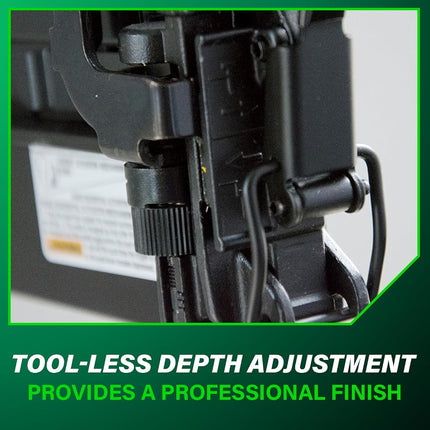 Metabo HPT Finish Stapler, 18 Gauge, 1/4-Inch Narrow Crown Staples, 1/2-Inch up to 1-1/2-Inch Staple Length, Pneumatic (N3804AB3)