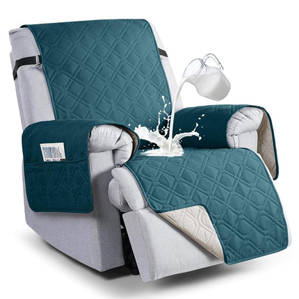 VANSOFY 100% Waterproof Recliner Chair Covers Washable, Peacock Blue, 22"