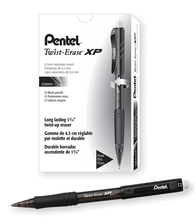 Pentel QE415 A Ballpoint Pen Black Pack of 12