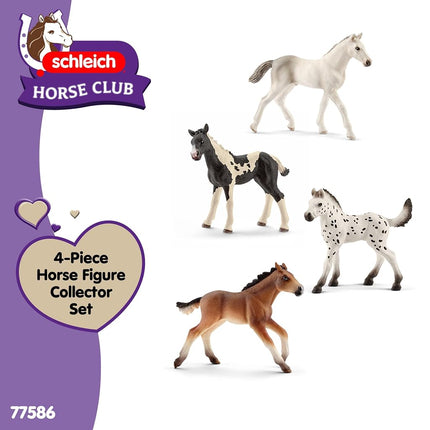 Schleich Horse Club - 4PC Foal Horse Toy Playset - Kids Ages 5+ | 77586