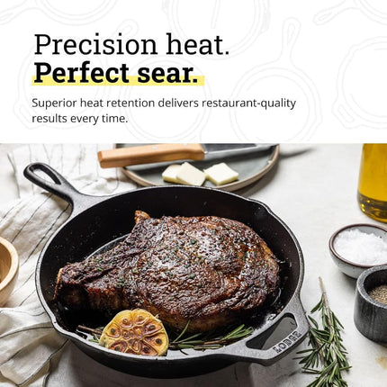 Lodge Pre-Seasoned Cast Iron Skillet Set - Set Includes 8 Inch Skillet, 10.25 Inch Skillet, and 12 inch Skillet - 3 Piece