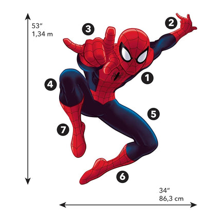RoomMates RMK4831GM Ultimate Spider-Man Peel and Stick Wall Decals,Red, Blue, Yellow