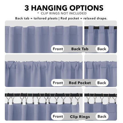 Deconovo Blackout Curtain Panels for Kids Bedroom, 42x72 Inch, Light Purple, 2 Panels - Room Darkening Back Tab and Rod Pocket Curtains