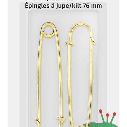 Dritz 62 Skirt/Kilt Pins, Brass Finish, 3-Inch (2-Count), Gilt