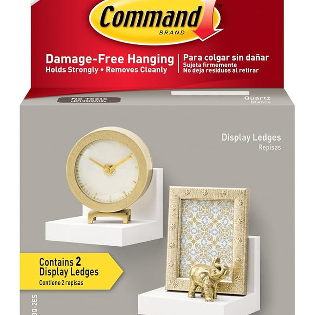 Command Display Ledges, Holds up to 2 lb, Quartz, 