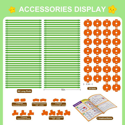 Fort Building Kit for Kids, Stem Construction Toys, Educational Toy for 3+ Years Old Boys and Girls, Indoor & Outdoors Activity,140 Pcs