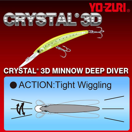 Yo-Zuri Crystal 3D Minnow Deep Diver Lure, Blue Silver, 6-Inch