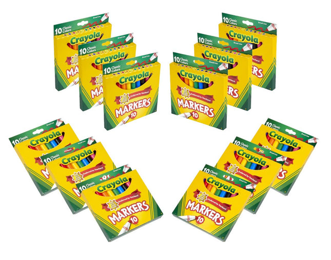 Crayola Broad Line Markers (12pk), Bulk School Col