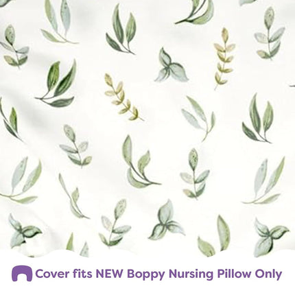 Boppy Nursing Pillow Cover, Organic Green Leaves, Single Cover, Easy-On Slipcover with Gentle 100% Organic Cotton Fabric for The Redesigned Nursing Pillow