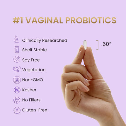 Pro-Fem - #1 Vaginal Probiotics for Feminine Health, Clinically Proven to Promote Yeast & pH Balance, Urinary Tract Health, Works in 7 Days, 30 Capsules