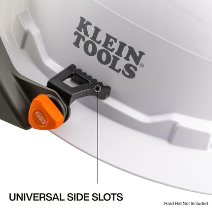 KLEIN TOOLS 03600 Arc Flash Face Shield, Made In USA, Full Brim Arc Rated Shield, ATPV 21 Cal/cm Electrical PPE, Hard Hat Accessory