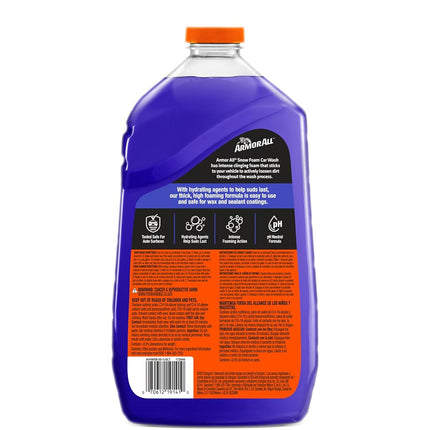 Armor All Car Wash Snow Foam Formula, Cleaning Concentrate for Cars, Truck, Motorcycle, Bottles, 50 Fl Oz, Pack of 4, 19141-4PK, Purple