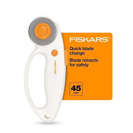 Fiskars 45mm Rotary Cutter for Fabric with Ergonom