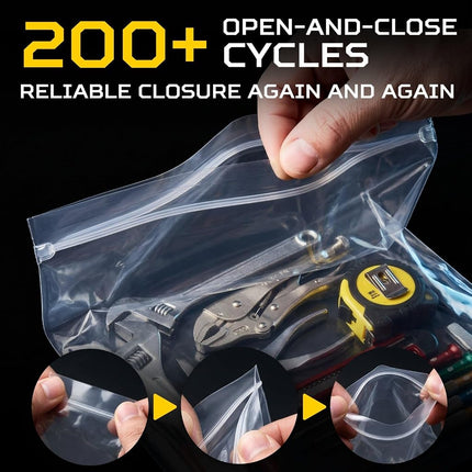 Paclord Large 13" x 18" Gallon Reclosable Poly Zip Seal Lock Bag 8 Mil Thickness, 20 Clear Resealable Bags with Extra Durability, Waterproof and Airtight Heavy Duty Bags