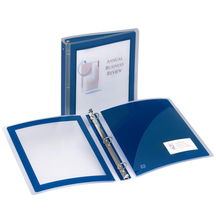 Avery Flexi-View 3 Ring Binder, 1 Inch Round Rings, 1 Navy Blue Binder (17685)