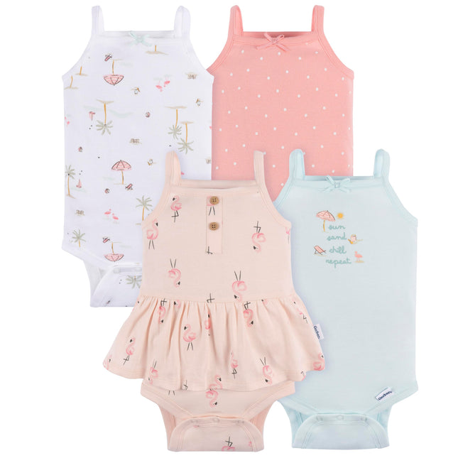 Gerber Baby Girls Multi-pack Sleeveless Onesies Bo