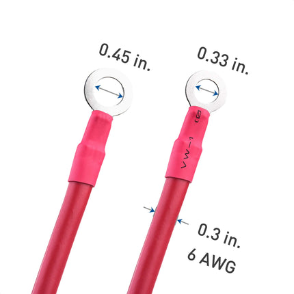 Cable Matters 5 Gauge Battery Cable Inverter Power Cable with Oxygen-Free Copper 2 Feet - Black + Red 2 Piece Set