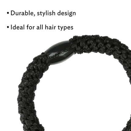 L. Erickson Grab & Go Ponytail Holders, Black, Set of Fifteen - Exceptionally Secure with Gentle Hold