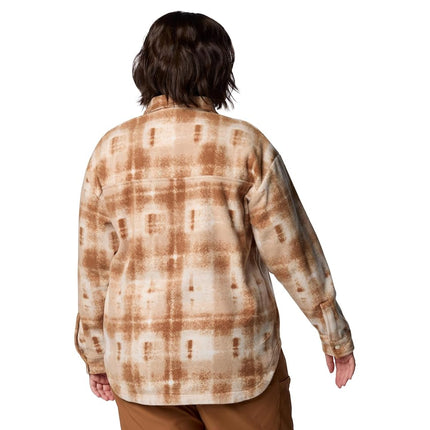 Columbia Women's Benton Springs Shirt Jacket 2, Fleece Jacket, Camel Brown Omblur, S