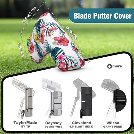 BAIRBRE Golf Club Covers Driver Covers Fairway Wood Head Cover Hybrid Headcover 3 Wood Headcovers Leather 3 Wood Headcovers Golf Head Covers for Scotty Cameron Taylormade Titleist Odyssey