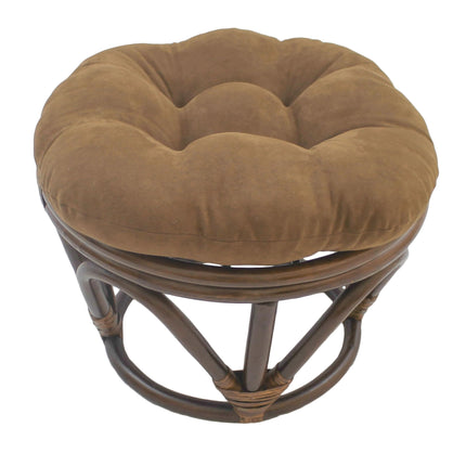 Blazing Needles Solid Microsuede Tufted Round Foot
