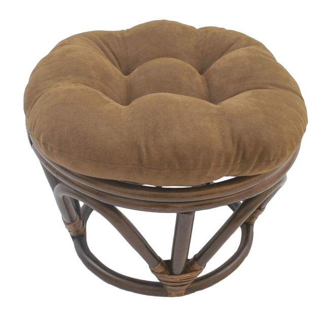 Blazing Needles Solid Microsuede Tufted Round Foot