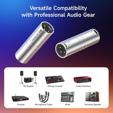 Cable Matters 2-Pack XLR to XLR Gender Changer Adapter, Male to Male