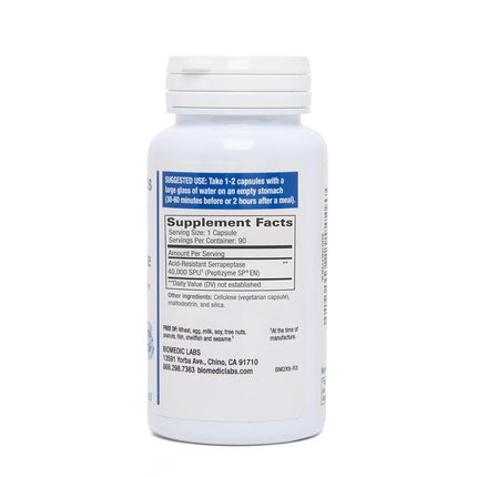 Serra-RX 40,000 SPU Serrapeptase - Limited TIME Offer - Enteric Coated Proteolytic Systemic Enzyme, Non-GMO, Gluten Free, Vegan, Supports Sinus & Lung Health, 90 Veg Capsules