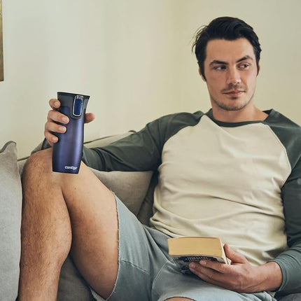 Contigo West Loop Autoseal Travel Mug, Stainless Steel Thermal Mug, Vacuum Flask, Leakproof Tumbler, Coffee Mug with BPA Easy-Clean Lid, 470 ml, Monaco