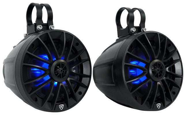 Rockville PT65BR 6.5" Powered Bluetooth LED Tower Speaker for ATV/UTV/RZR/Cart