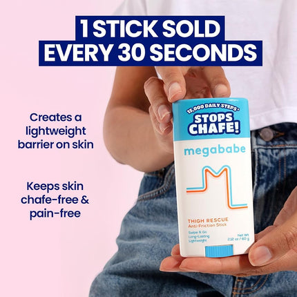 MegaBabe Thigh Rescue Anti Chafe Stick with Aloe, Pomegranate & Grapeseed Oil
