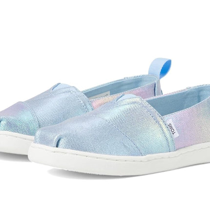 TOMS Girl's Classic Alpargata Loafer Flat, Multi Iridescent Canvas, 4 UK Child