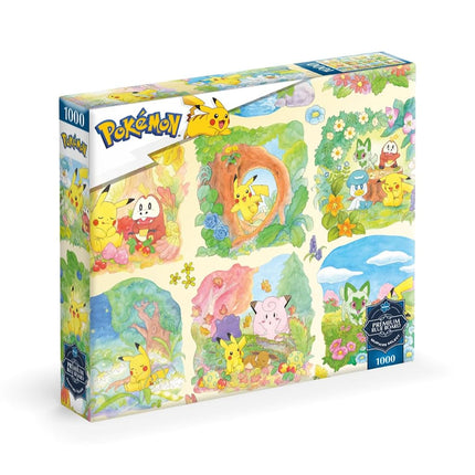 Buffalo Games - Sapphire Select - Pokemon - Scenic Pokemon - 1000 Piece Jigsaw Puzzle – Challenging & Fun – Blue Core Puzzle Board – Giftable Display Box - Full Size Poster Included