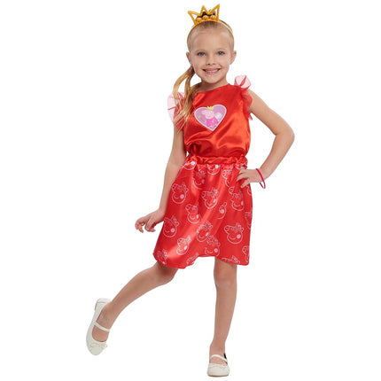 Just Play 72573 Peppa Pig Dress Up and Pretend Play, Reusable Cardboard Trunk with 18-Pieces, Size 4-6X, Cartoon, Multi-Color
