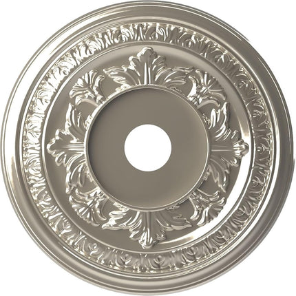 Ekena Millwork CMP22BABCR Baltimore Thermoformed PVC Ceiling Medallion (Fits Canopies up to 7 3/4"), 22"OD x 3 1/2"ID x 1"P, Bright Coat Chrome